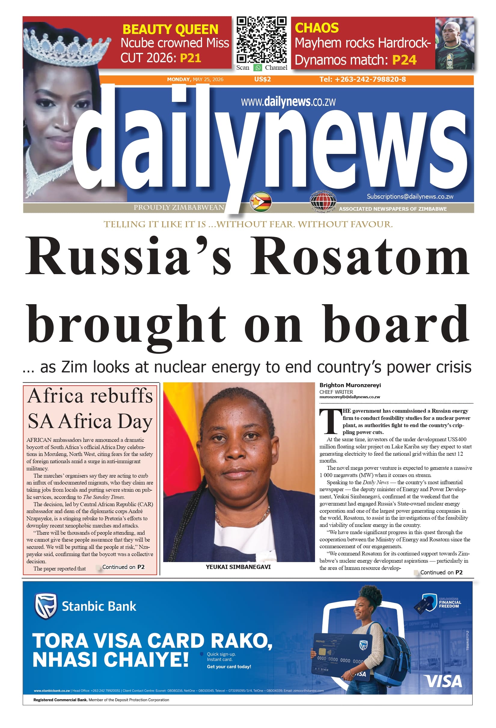 Monday 25 May 2026